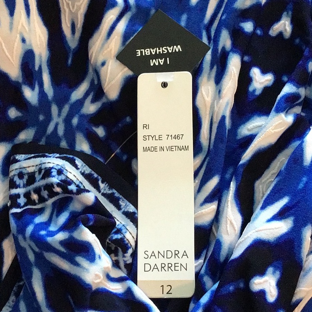 SANDRA DARREN 3/4 SLEEVE KEYHOLE NECKLINE SHIFT DRESS SZ 12 NWT - Picture 11 of 13